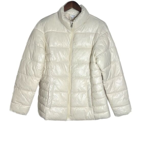 Time and Tru Cream Lightweight Puffer Jacket - Picture 2 of 6